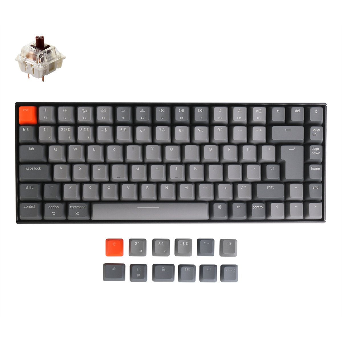 Keychron K2 Wireless Mechanical Keyboard (UK ISO Layout) - Keychron | Wireless Mechanical Keyboards for Mac Windows White Backlight RGB Backlit Gateron Mechanical brown Switch