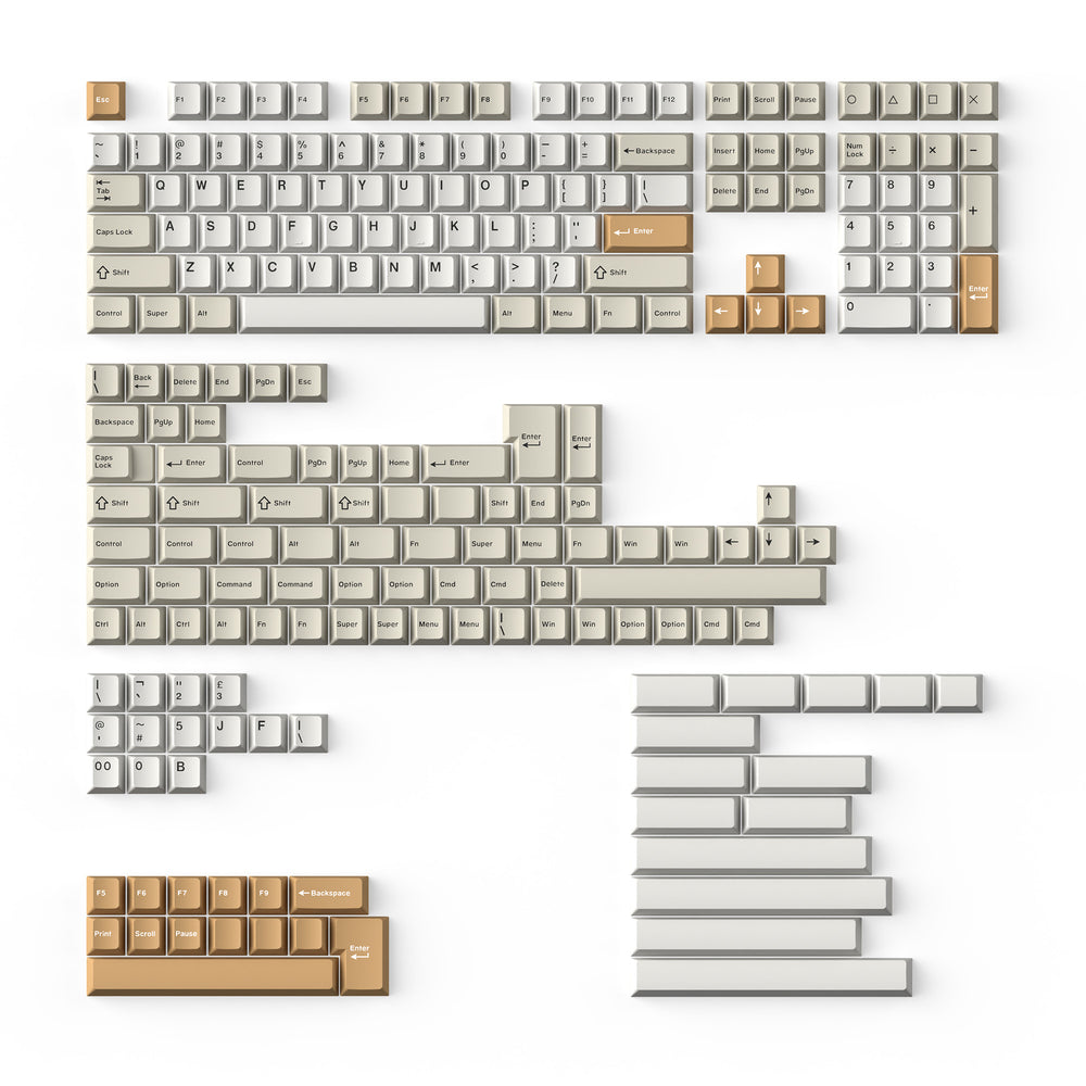 Cherry Profile Double-Shot PBT volledige set keycaps - Kameel