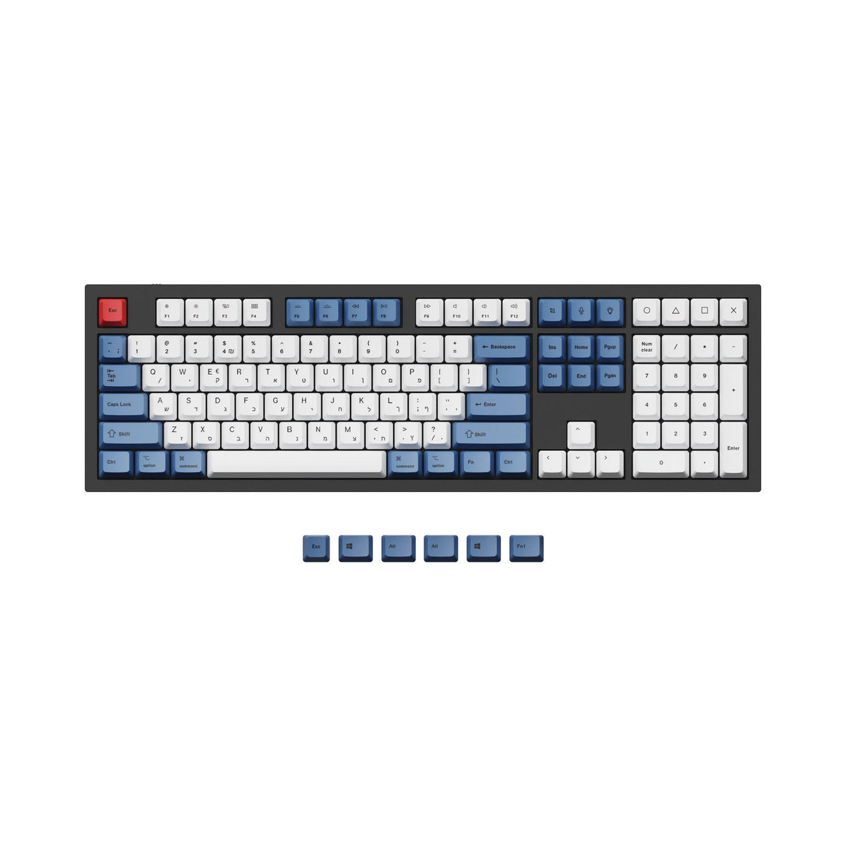 ISO & ANSI Q3 & Q4 & Q4 Pro & Q6 & Q6 Pro & V3 & V4 & V6 & K8 & K8 Pro OEM Dye-Sub PBT Keycap Set - Blue