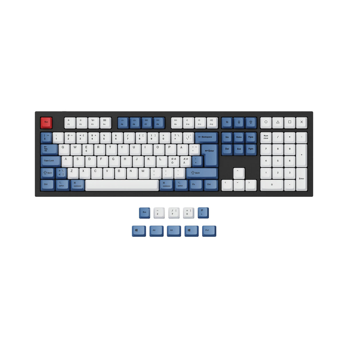 ISO & ANSI Q3 & Q4 & Q4 Pro & Q6 & Q6 Pro & V3 & V4 & V6 & K8 & K8 Pro OEM Dye-Sub PBT Keycap Set - Blue
