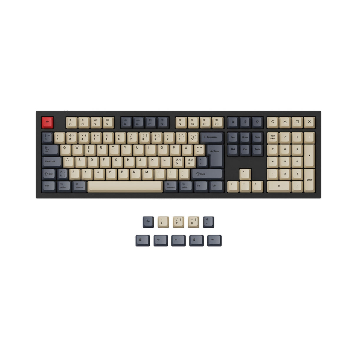 ISO & ANSI Q3 & Q4 & Q4 Pro & Q6 & Q6 Pro & V3 & V4 & V6 & K8 & K8 Pro OEM Dye-Sub PBT Keycap Set - Carbon