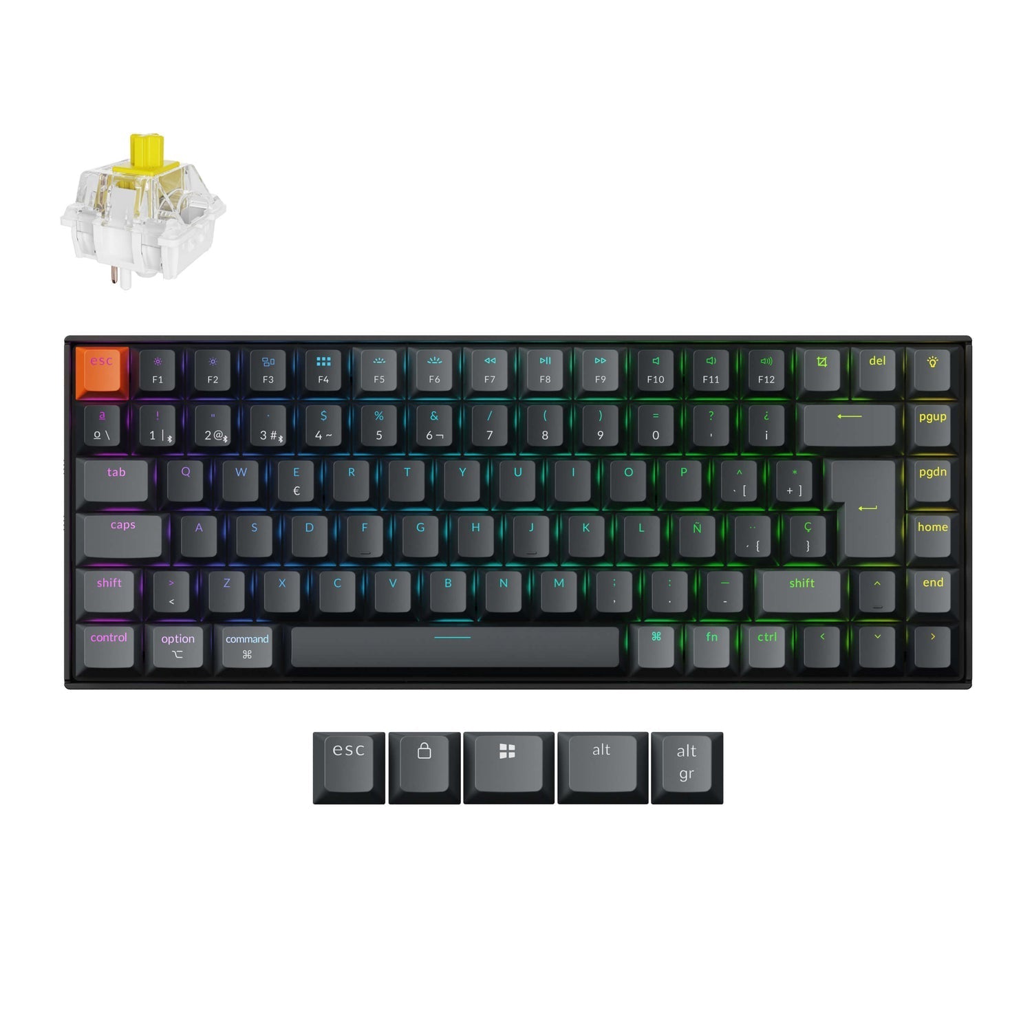 Keychron K2 QMK Draadloze Mechanische Toetsenbord (ISO Indeling) - Versie 3