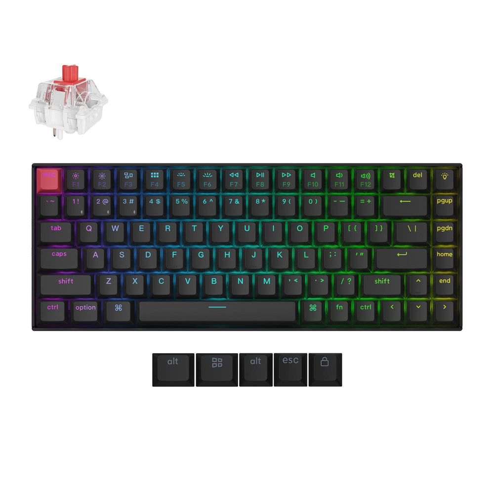 Keychron C2 Pro Custom Bedraad Mechanisch Toetsenbord, Full Size Layout QMK/VIA Programmeerbare Witte achtergrondverlichting Keychron K Pro Red Switch Compatibel met Mac Windows Linux