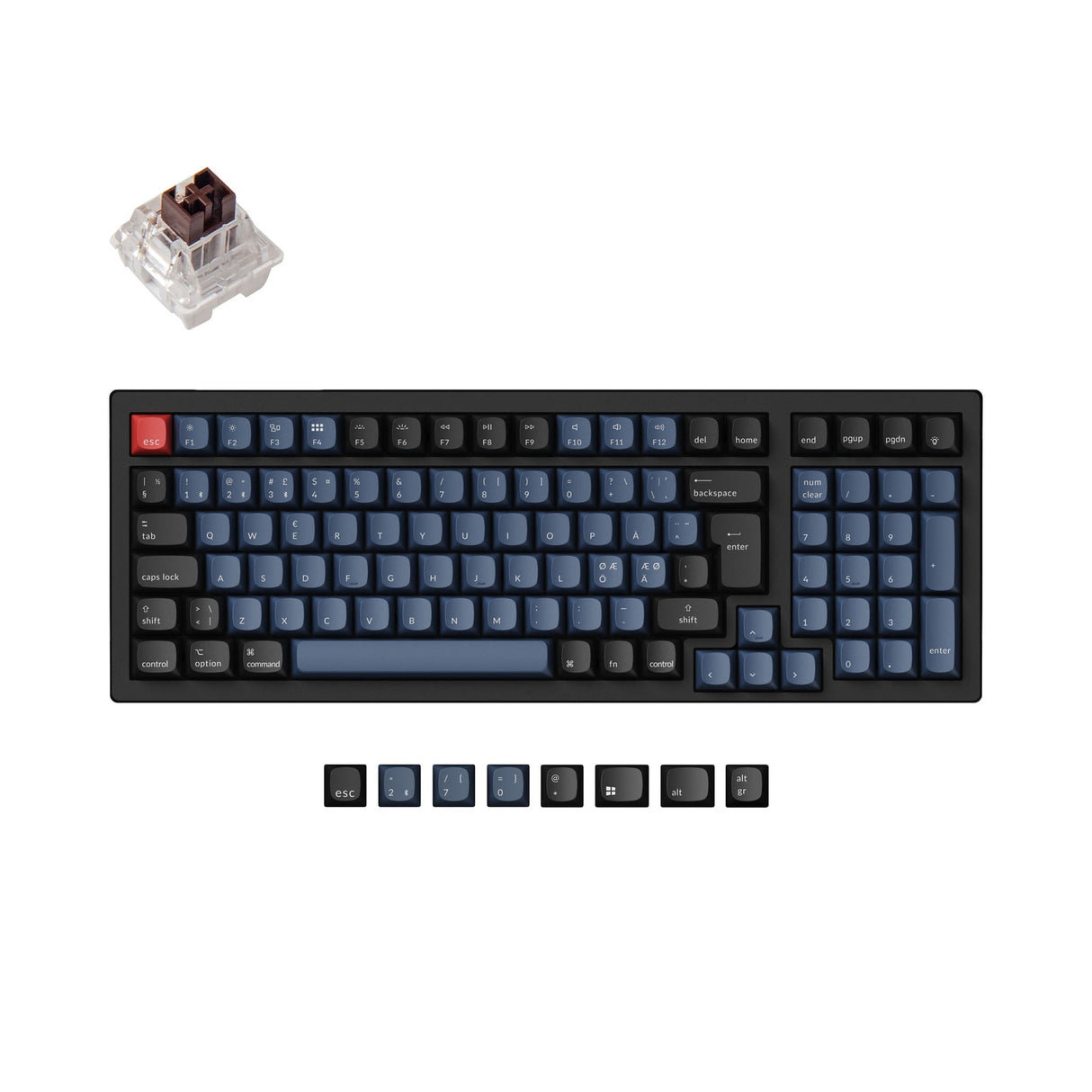 Keychron K4 Pro QMK/VIA Draadloos mechanisch toetsenbord ISO Layout-collectie