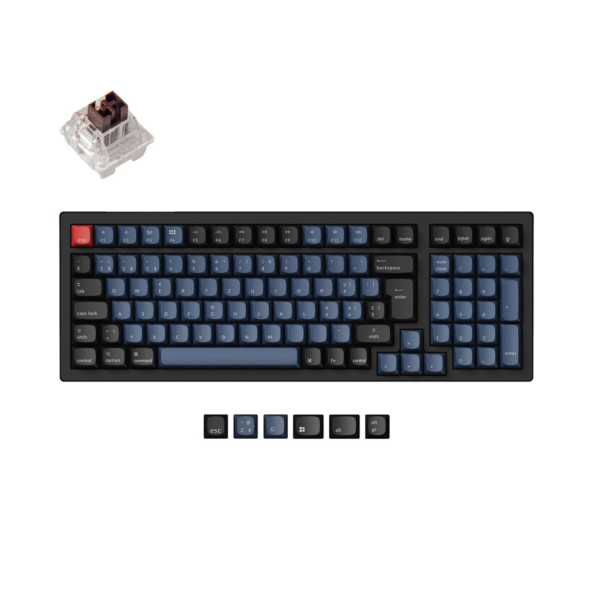 Keychron K4 Pro QMK/VIA Draadloos mechanisch toetsenbord ISO Layout-collectie