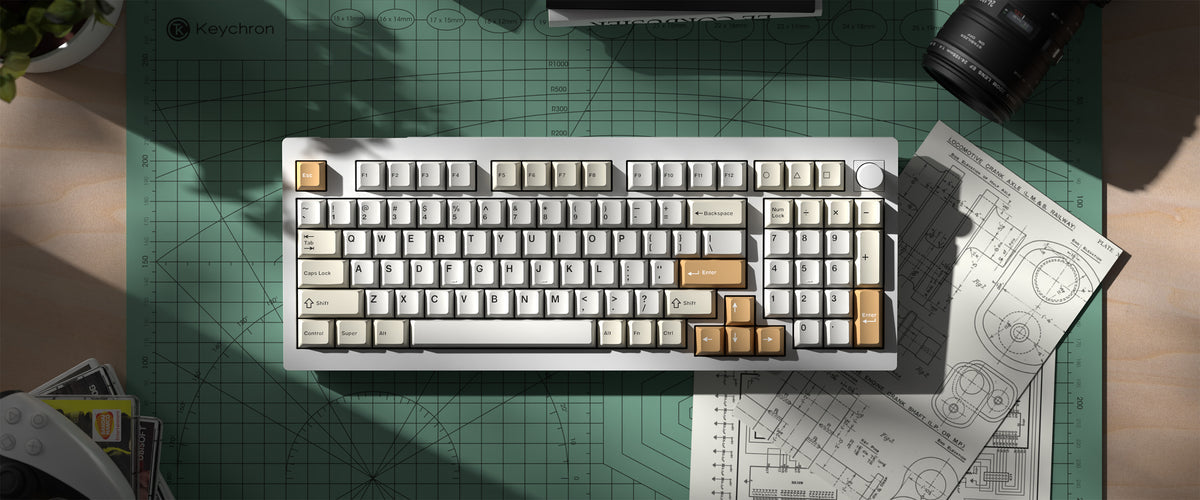 Cherry Profile Double-Shot PBT volledige set keycaps - Kameel