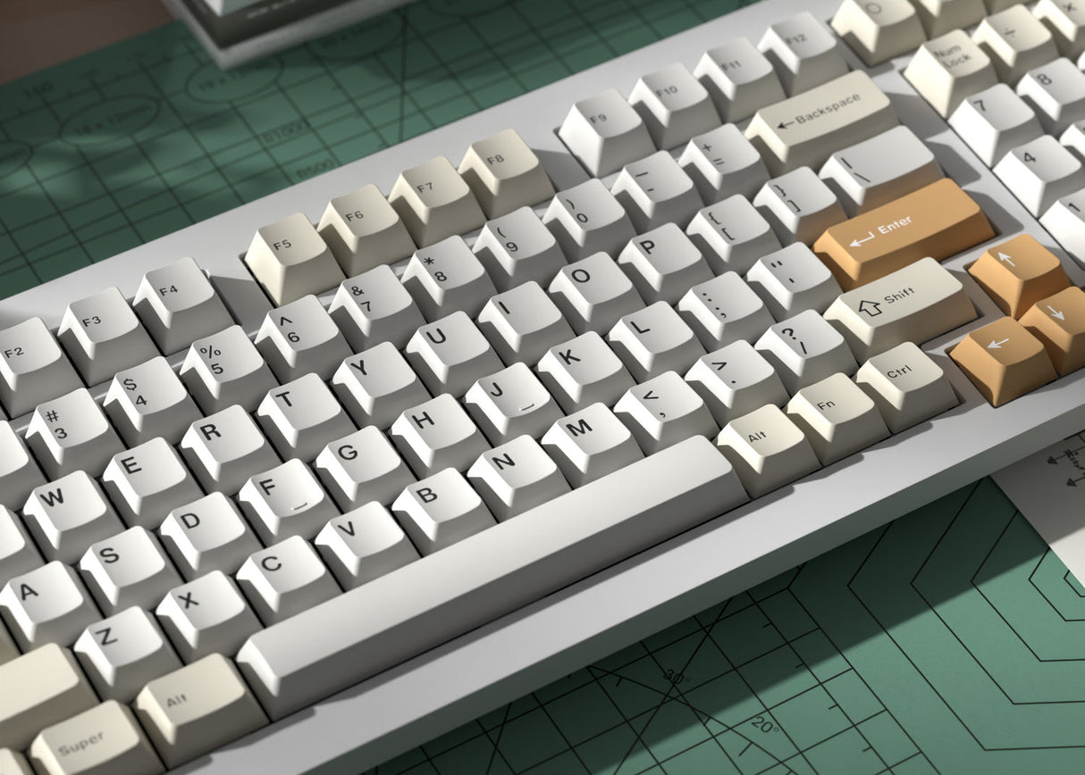 Cherry Profile Double-Shot PBT volledige set keycaps - Kameel