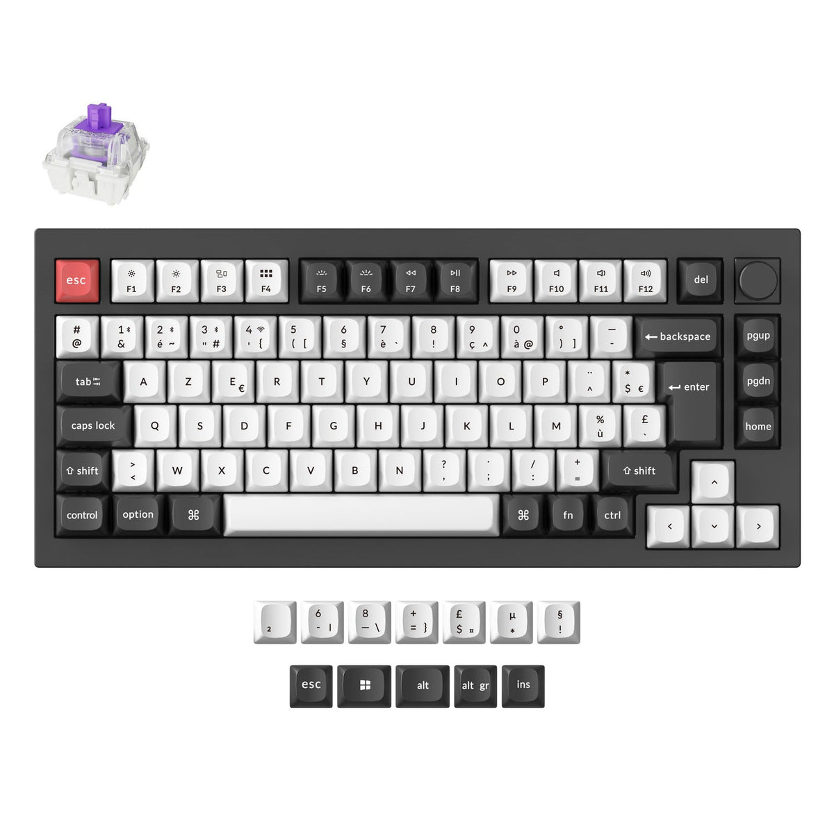 Keychron Q1 HE QMK Draadloze Aangepaste Toetsenbord ISO Indeling Collectie