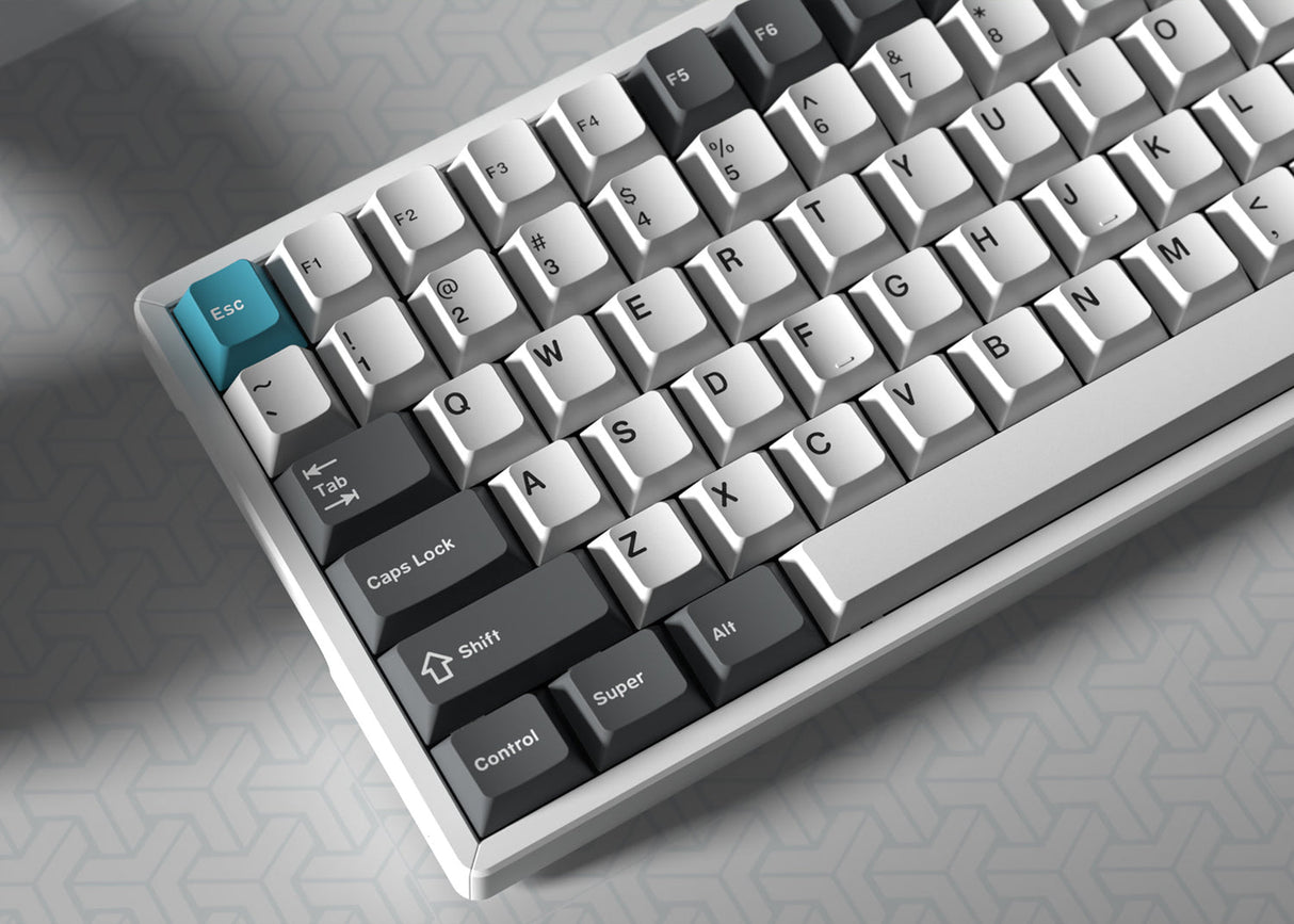 Cherry Profile Double - Shot PBT volledige set keycaps - grijs, wit en blauw