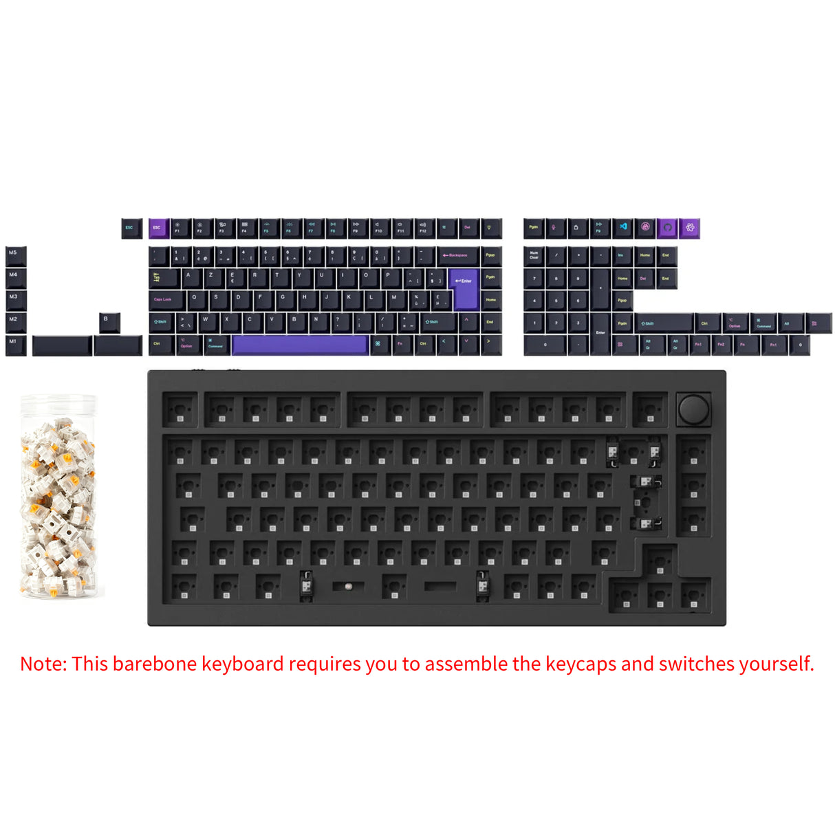 Keychron Q1 HE QMK Draadloos aangepast toetsenbord ISO-indelingscollectie