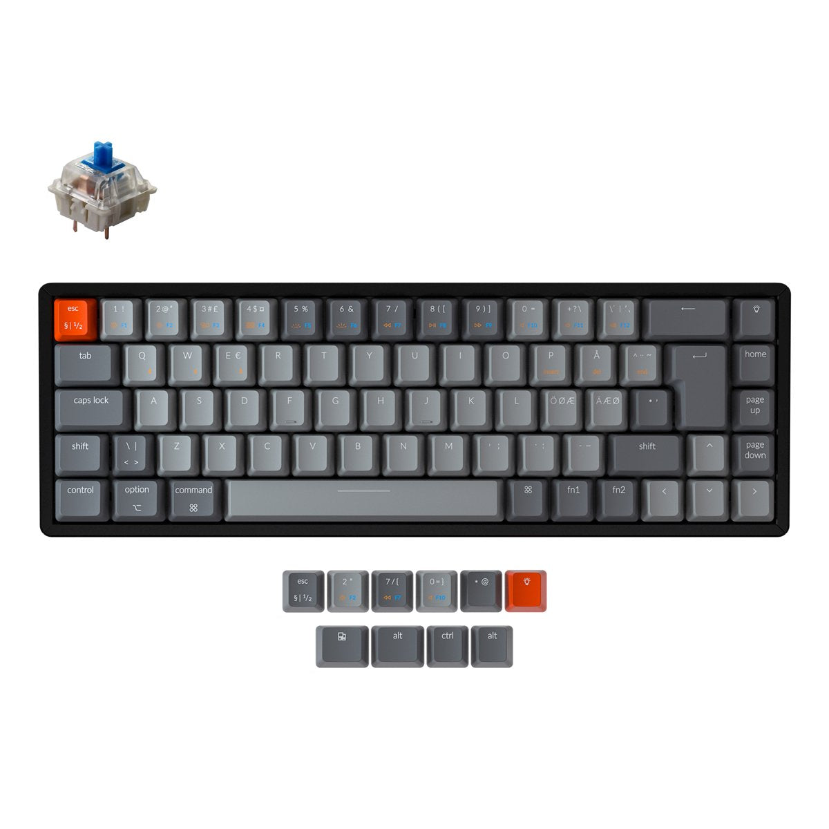Keychron K6 Wireless Mechanical Keyboard (Nordic ISO Layout)