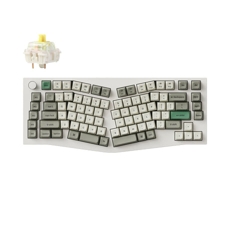 Keychron Q10 Max QMK/VIA Wireless Custom Mechanical Keyboard 75% Alice Layout Aluminum White Fully Assembled Knob for Mac Windows Linux Gateron Jupiter  Banana