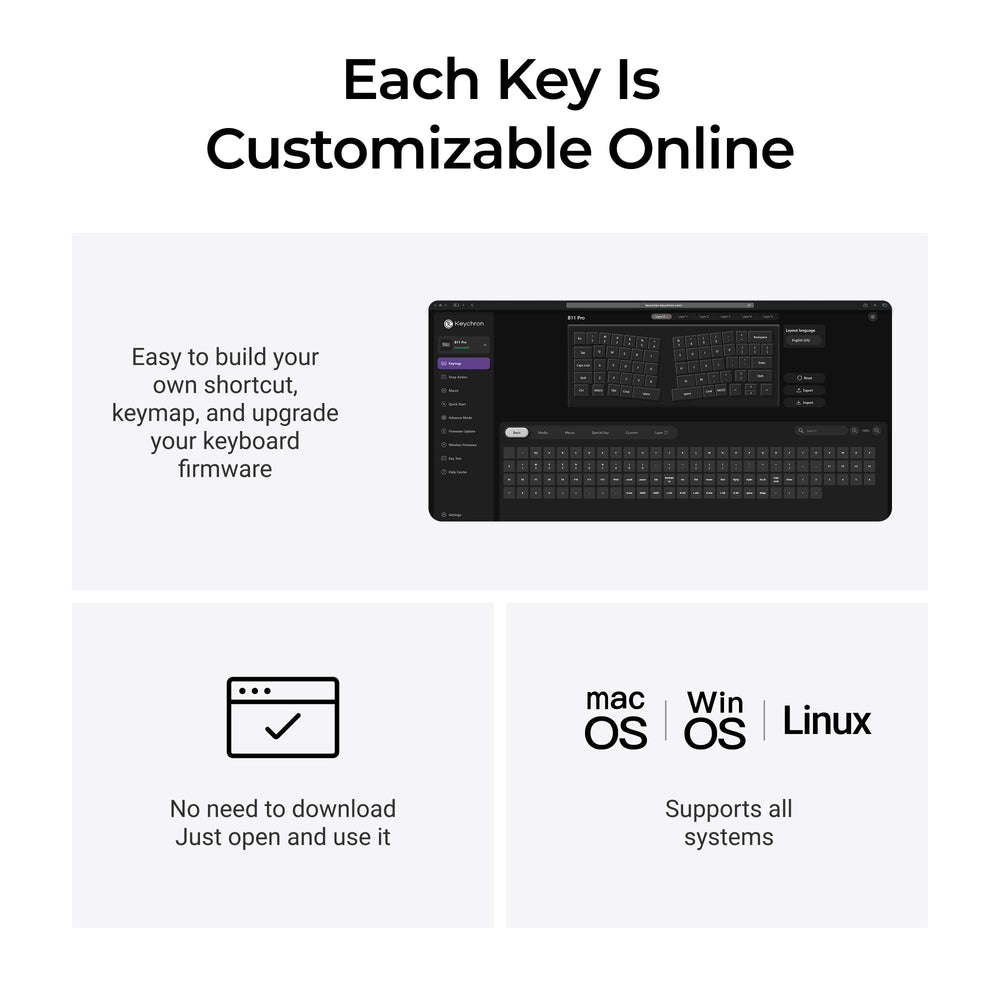 Keychron B11 Pro Ultra-Slim Wireless Foldable Keyboard (US ANSI Layout)