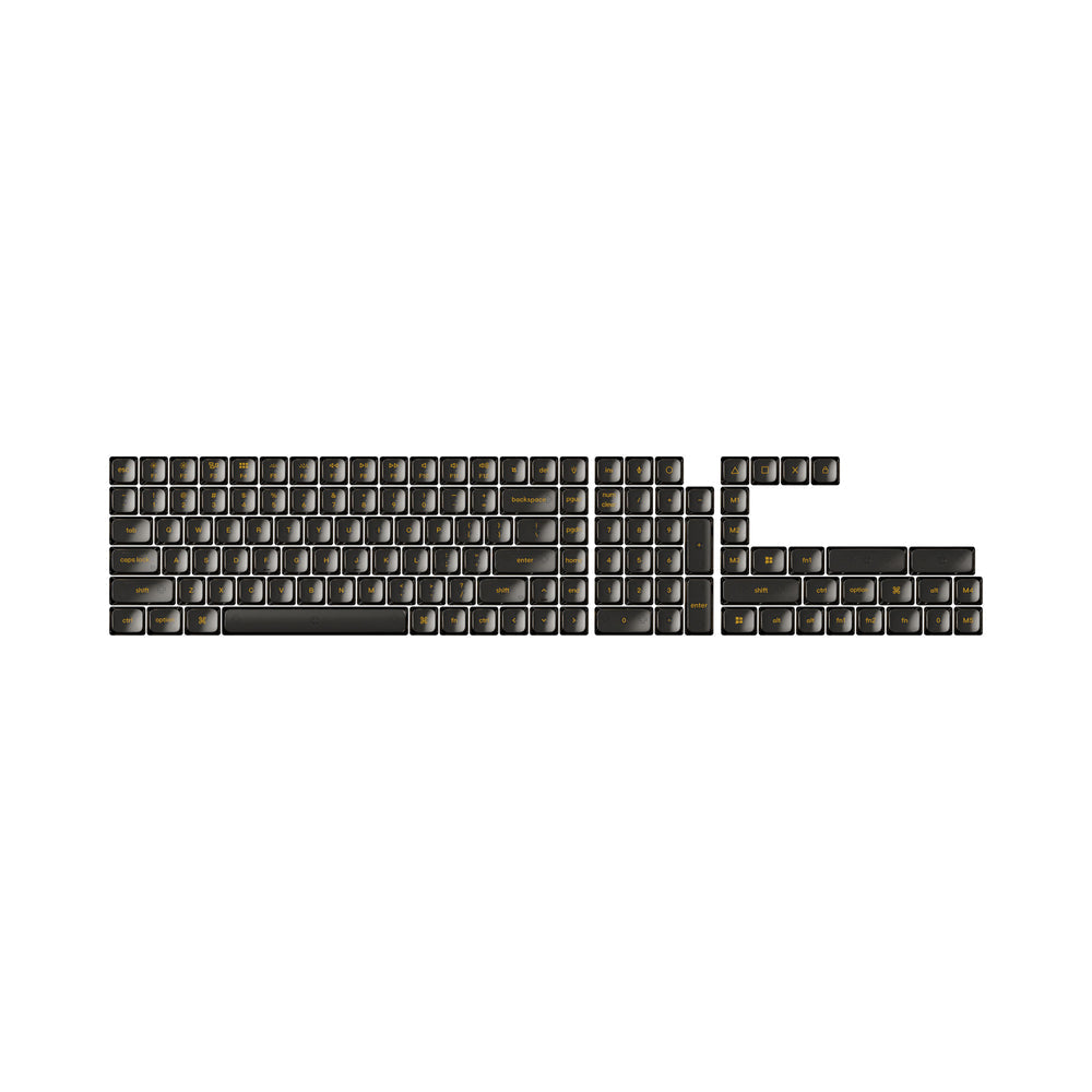 Zwart transparant laag profiel LSA volledige set keycap-set