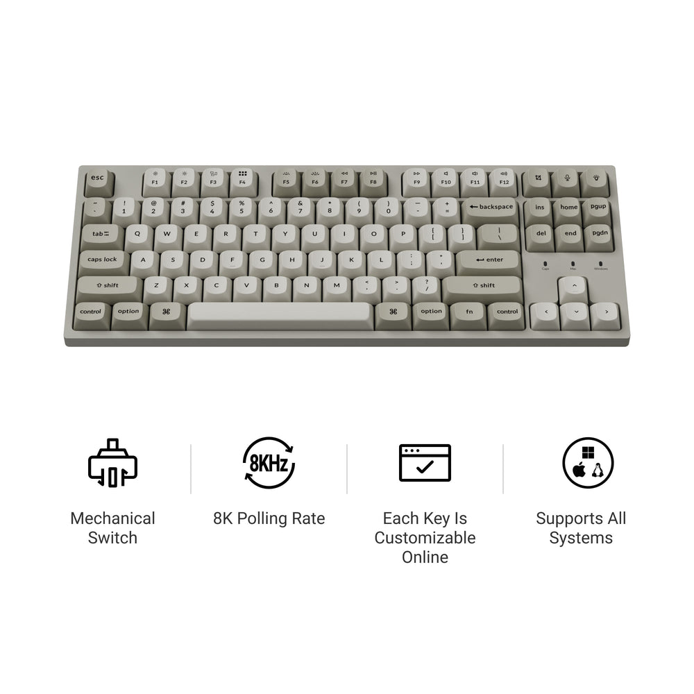 Keychron C1 Pro 8K QMK Wired Custom Mechanical Keyboard (US ANSI Layout)