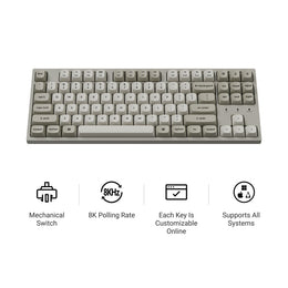 Keychron C1 Pro 8K QMK Bedraad Aangepast Mechanisch Toetsenbord (VS ANSI Indeling)