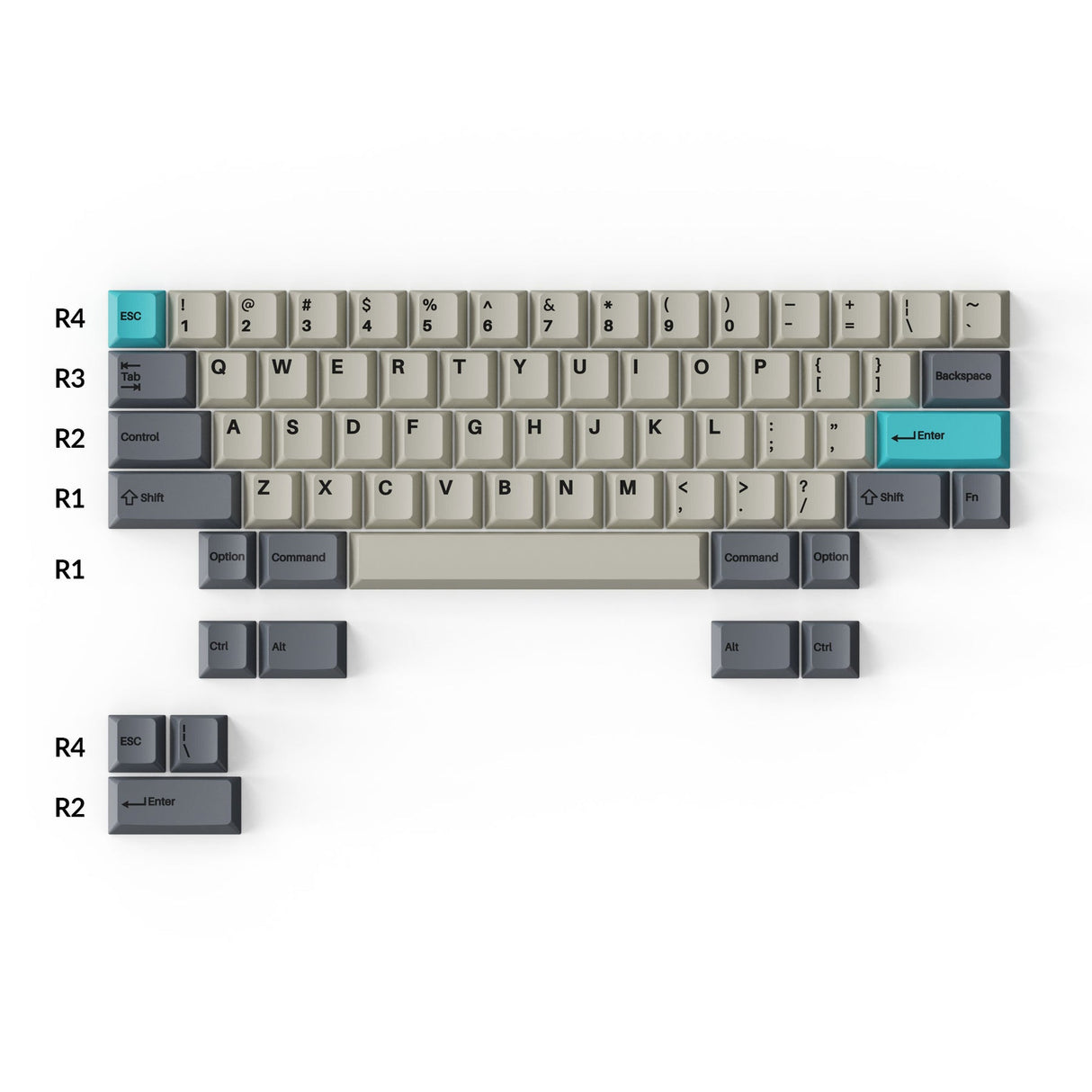 Cherry Profile Double - Shot PBT Full Set Keycaps - Dolch Blue