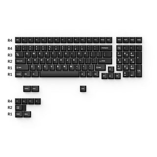 Cherry Profile Double - Shot PBT Volledige Set Keycaps - Wit op Zwart - Wob