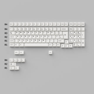 Cherry Profile Double - Shot PBT volledige set keycaps - zwart op wit - strik