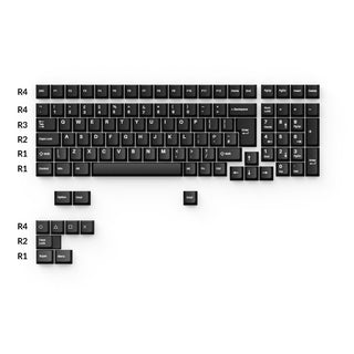 Cherry Profile Double - Shot PBT Full Set Keycaps - White on Black - Wob