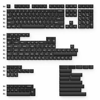 Cherry Profile Double - Shot PBT Volledige Set Keycaps - Wit op Zwart - Wob