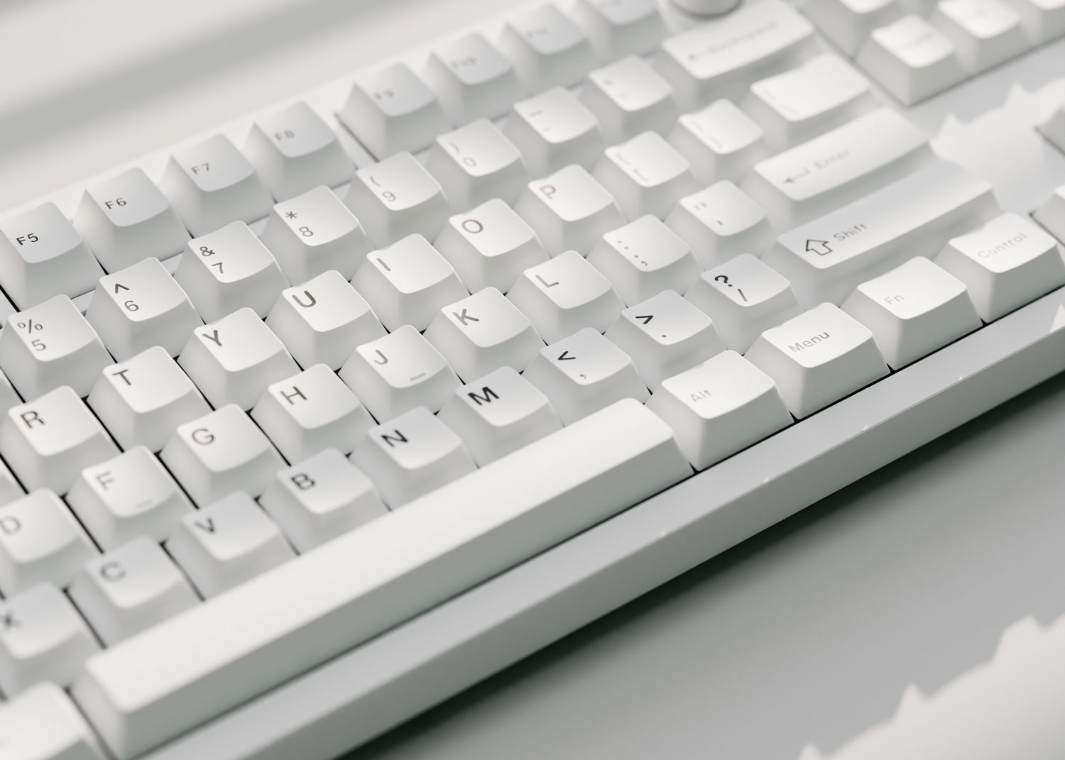 Cherry Profile Double - Shot PBT Full Set Keycaps - Black on White - Bow