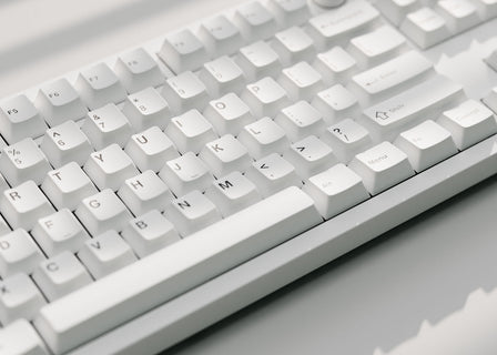 Cherry Profile Double - Shot PBT Full Set Keycaps - Black on White - Bow