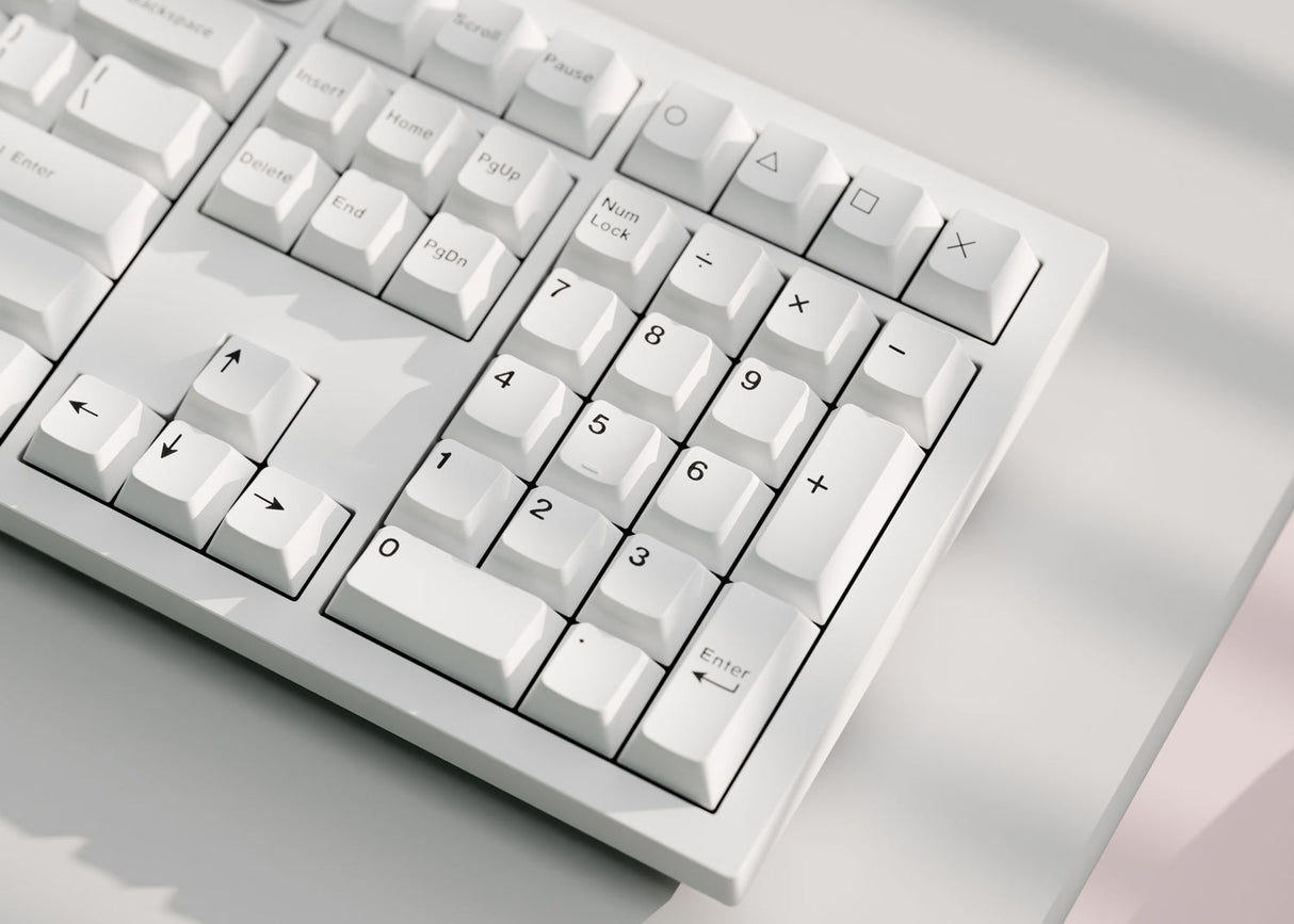 Cherry Profile Double - Shot PBT volledige set keycaps - zwart op wit - strik