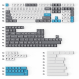 Double-Shot PBT Cherry Profile volledige set keycaps - grijs, wit en blauw