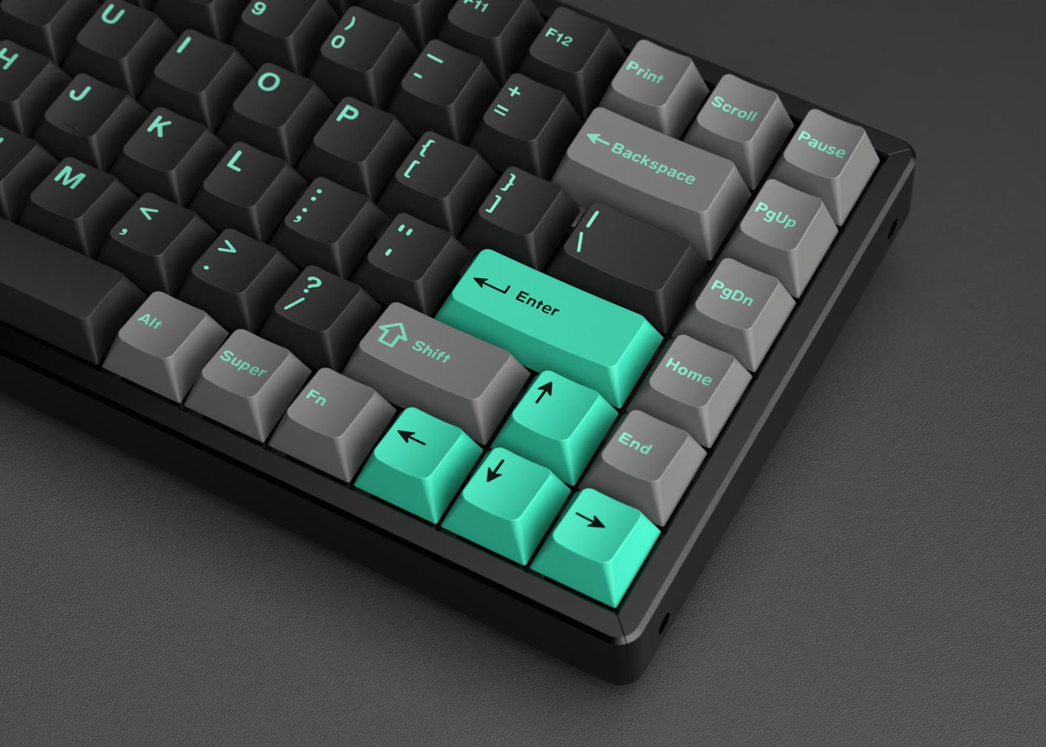 Cherry Profile Double - Shot PBT Full Set Keycaps - Hacker Mint