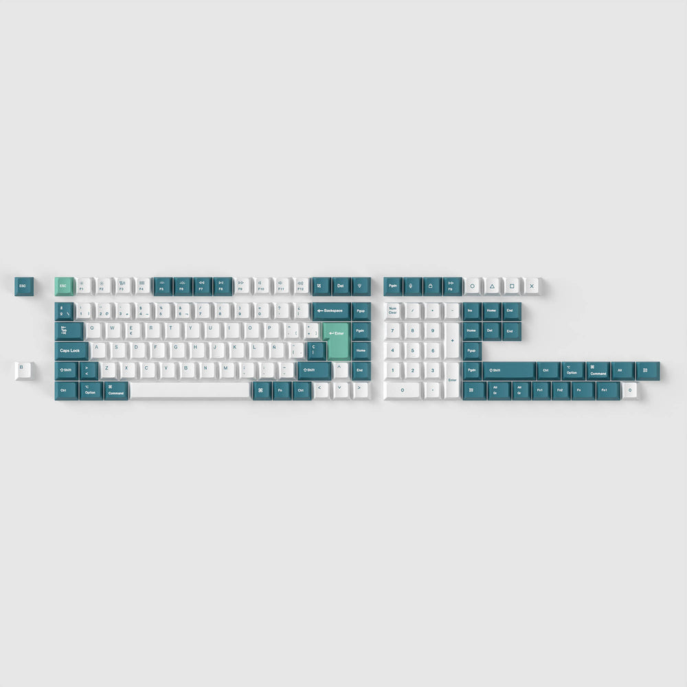 ISO Cherry Profile Dye-Sub PBT volledige set keycap-set - wit mint