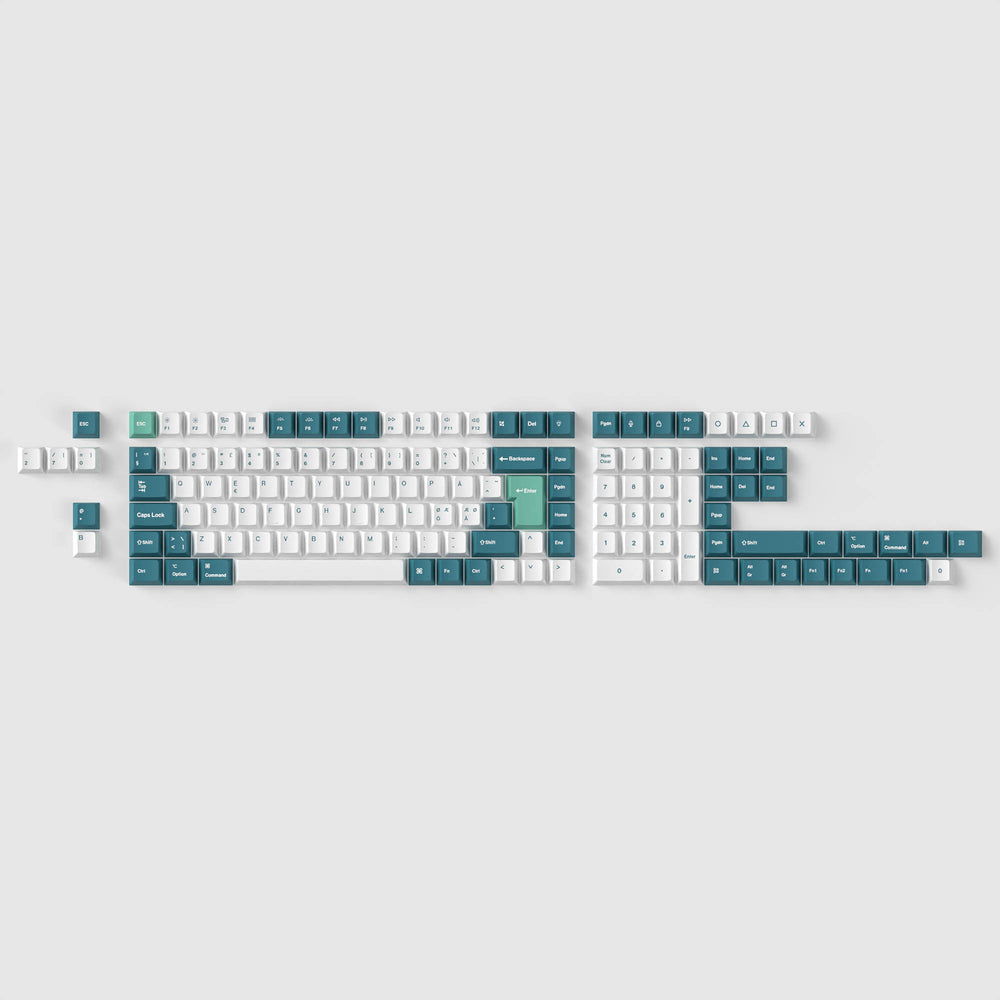 ISO Cherry Profile Dye-Sub PBT volledige set keycap-set - wit mint