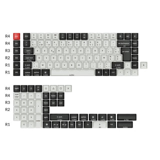 ISO Layout Profile Dye-Sub PBT Full Keycap Set - Black and White