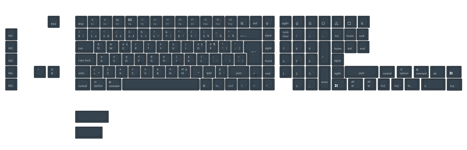 ISO Shine-Through ABS OSA Full Set Keycap Set