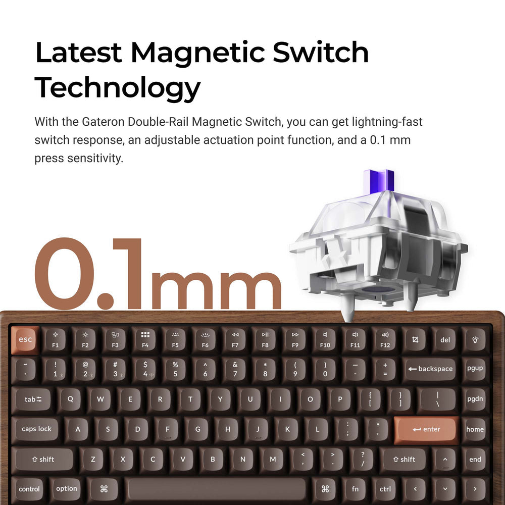 Keychron K2 HE Wireless Magnetic Switch Custom Keyboard (All-Wood Special Edition)  (US ANSI Layout)