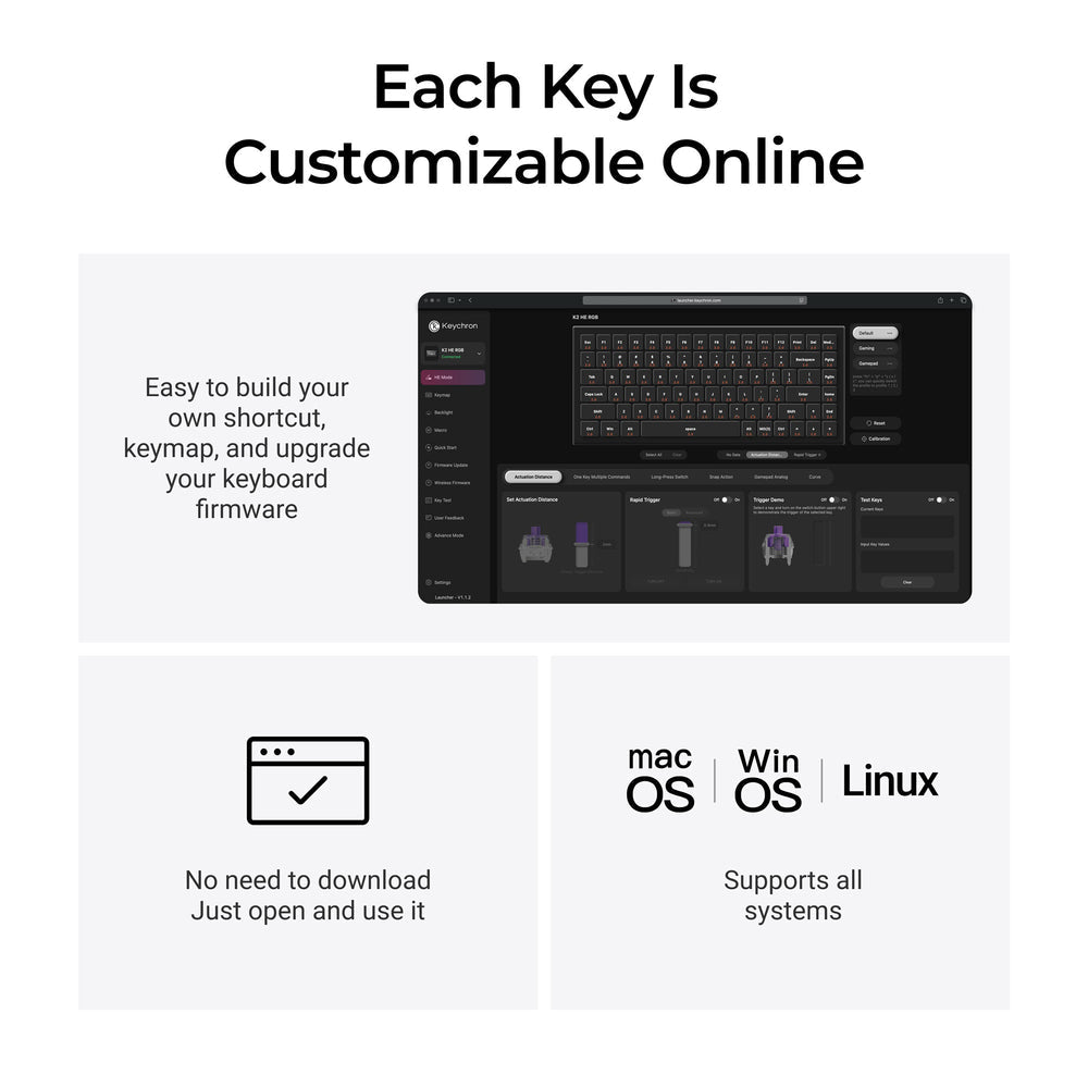 Keychron K2 HE Wireless Magnetic Switch Custom Keyboard (All-Wood Special Edition)  (US ANSI Layout)