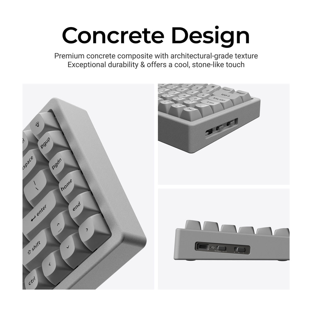 Keychron K2 HE Wireless Magnetic Switch Custom Keyboard - Concrete Edition (US ANSI Layout)