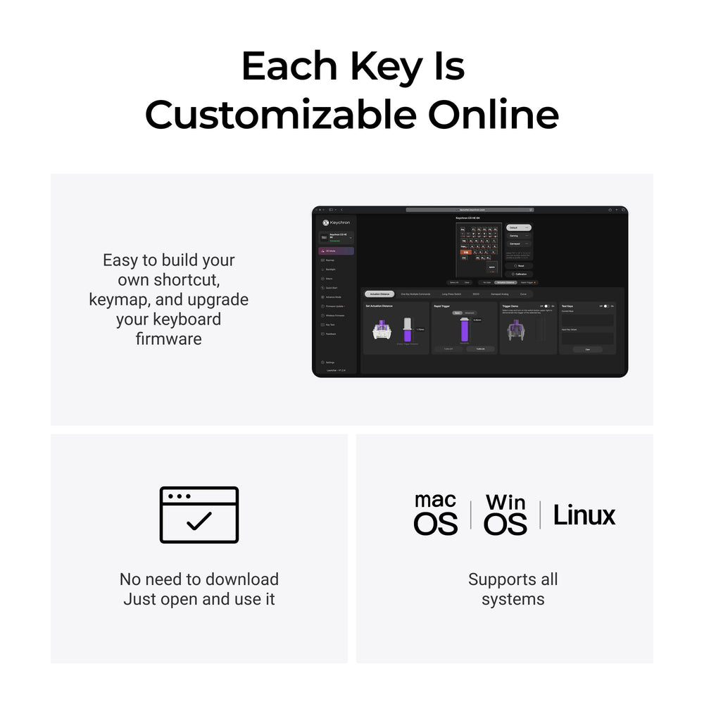 Keychron Q0 HE QMK Draadloos Aangepast Cijfertoetsenbord