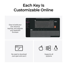 Keychron C3 Pro 8K QMK Bedraad Aangepast Mechanisch Toetsenbord (VS ANSI Indeling)