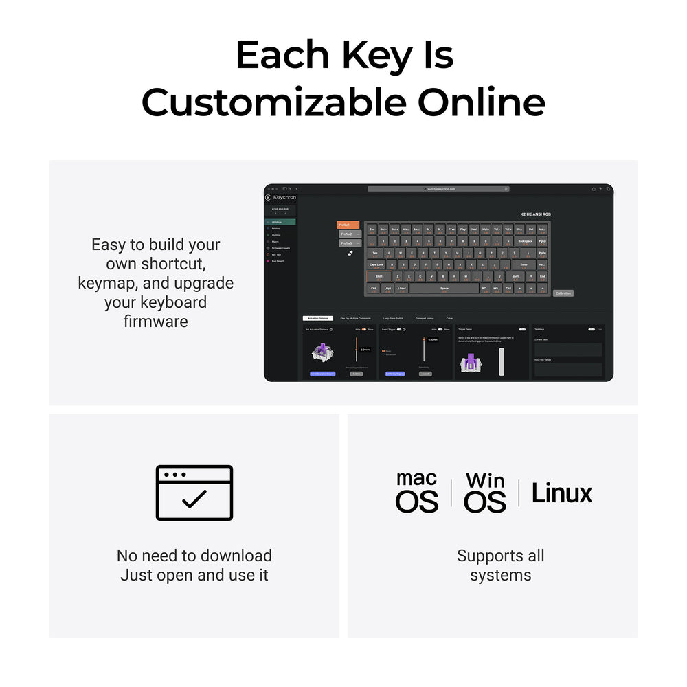 Keychron K2 HE Wireless Magnetic Switch Custom Keyboard - Resin Edition (US ANSI Layout)