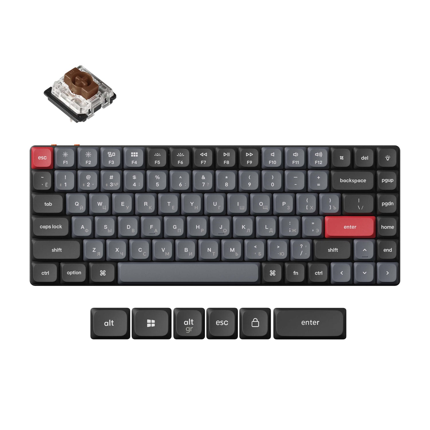 Keychron K3 Pro QMK/VIA Draadloos mechanisch toetsenbord ISO Layout-collectie