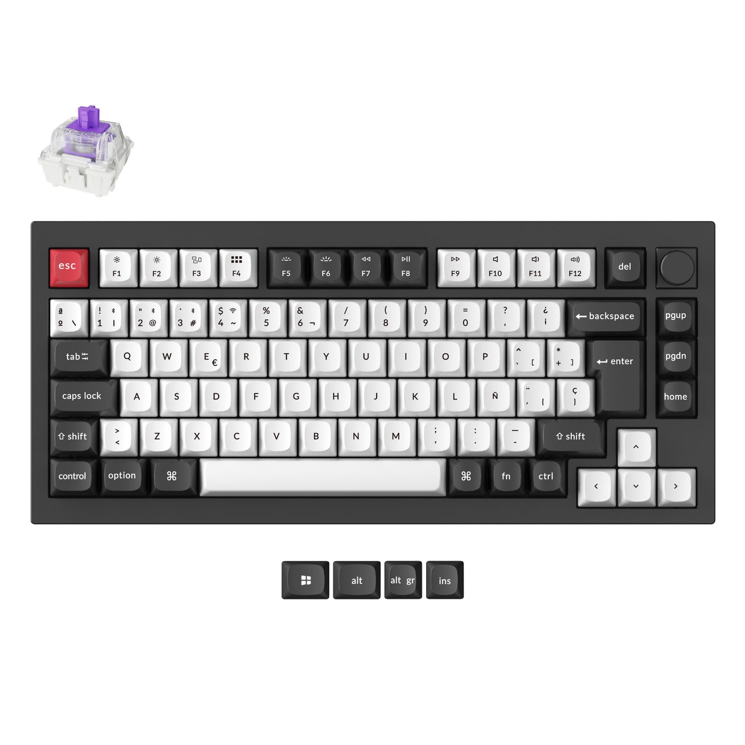 Keychron Q1 HE QMK Draadloze Aangepaste Toetsenbord ISO Indeling Collectie
