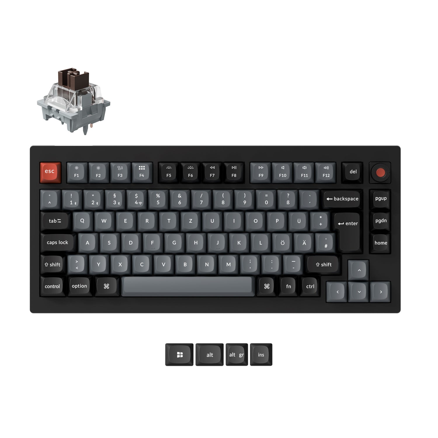 Keychron V1 8K QMK Bedraad Aangepast Mechanisch Toetsenbord (US ANSI-indeling)