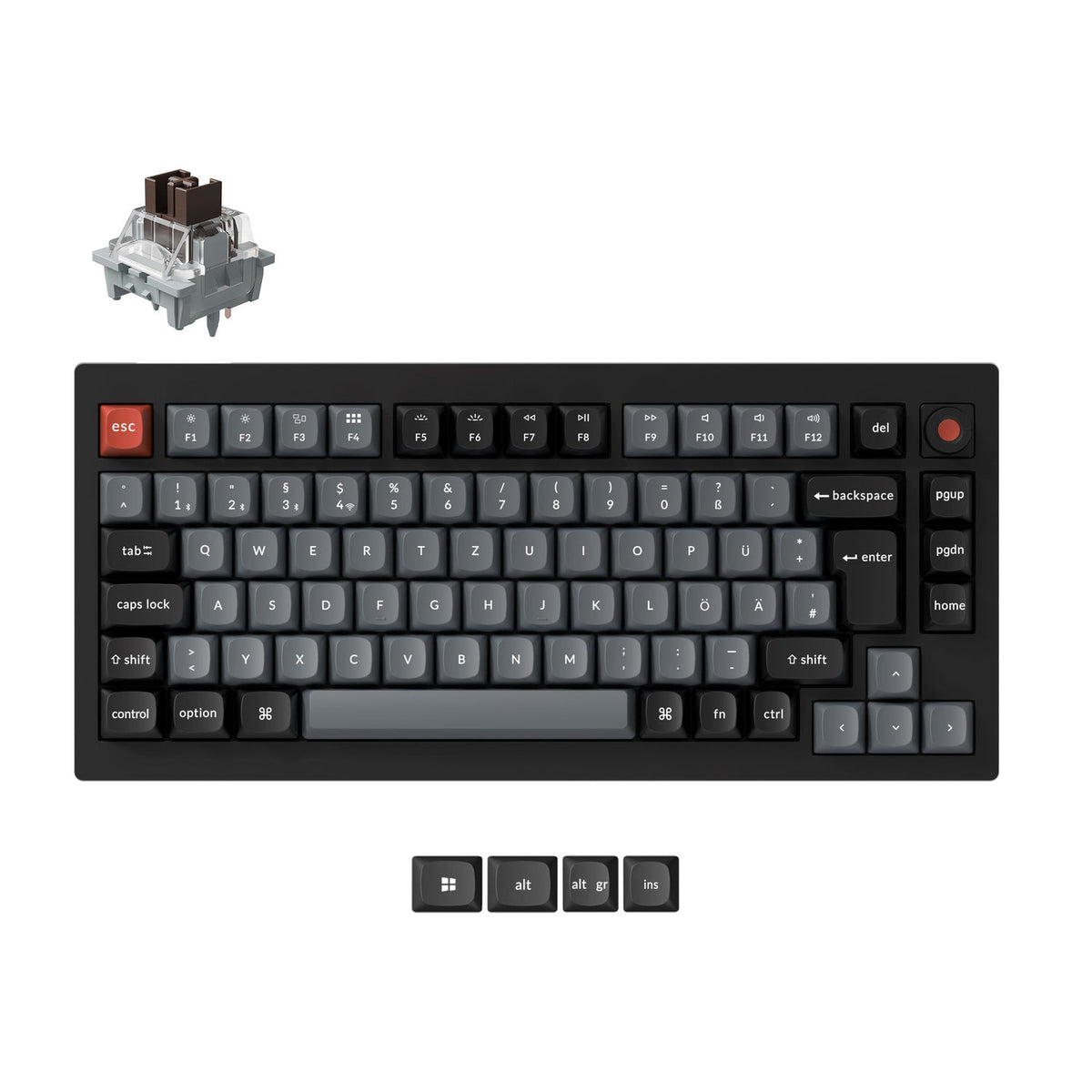 Keychron V1 8K QMK Bedraad Aangepast Mechanisch Toetsenbord (US ANSI-indeling)