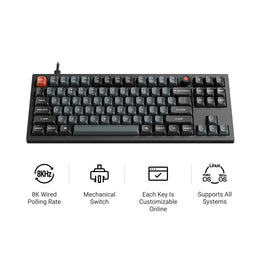 Keychron V3 8K QMK Wired Custom Mechanical Keyboard (US ANSI Layout)