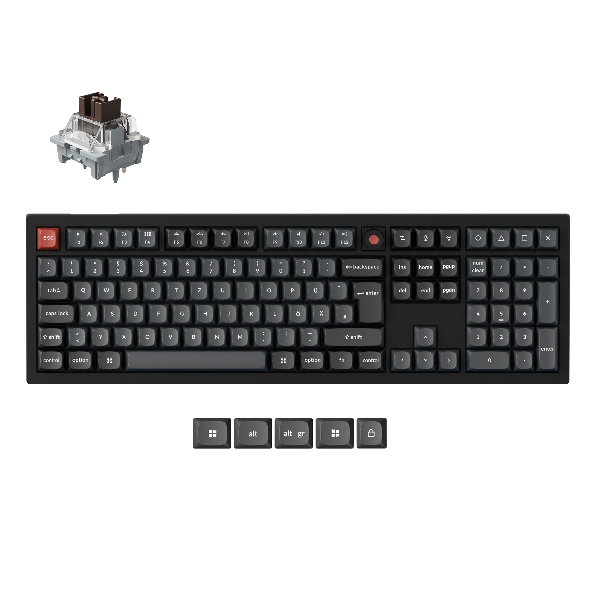 Keychron V6 8K QMK Bedraad Custom Mechanisch Toetsenbord ISO-indeling Collectie