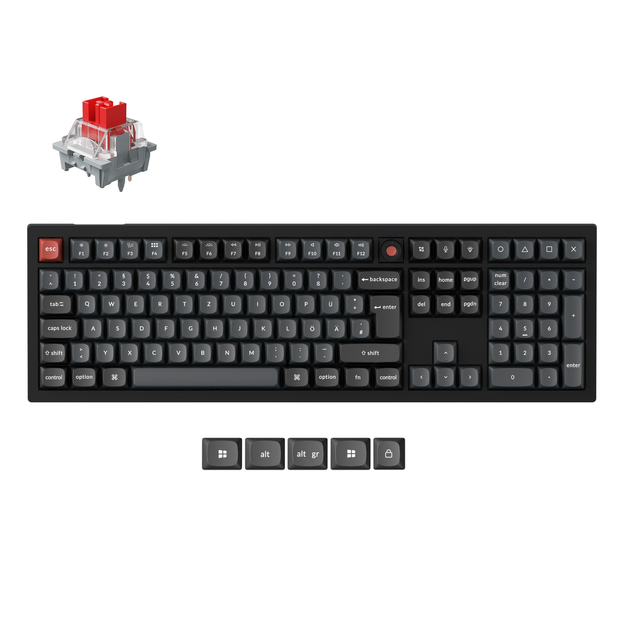 Keychron V6 8K QMK Bedraad Custom Mechanisch Toetsenbord ISO-indeling Collectie