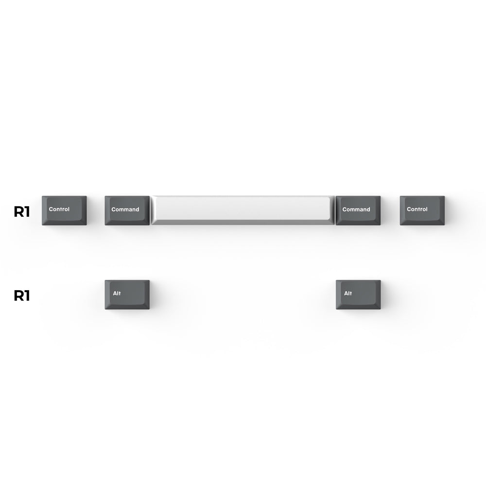 Cherry Profile Double - Shot PBT Full Set Keycaps - Grey, White, and Blue