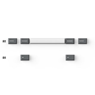 Cherry Profile Double - Shot PBT Full Set Keycaps - Grey, White, and Blue