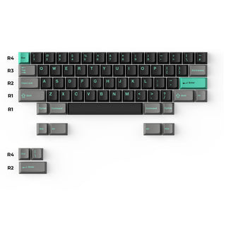 Cherry Profile Double - Shot PBT Full Set Keycaps - Hacker Mint
